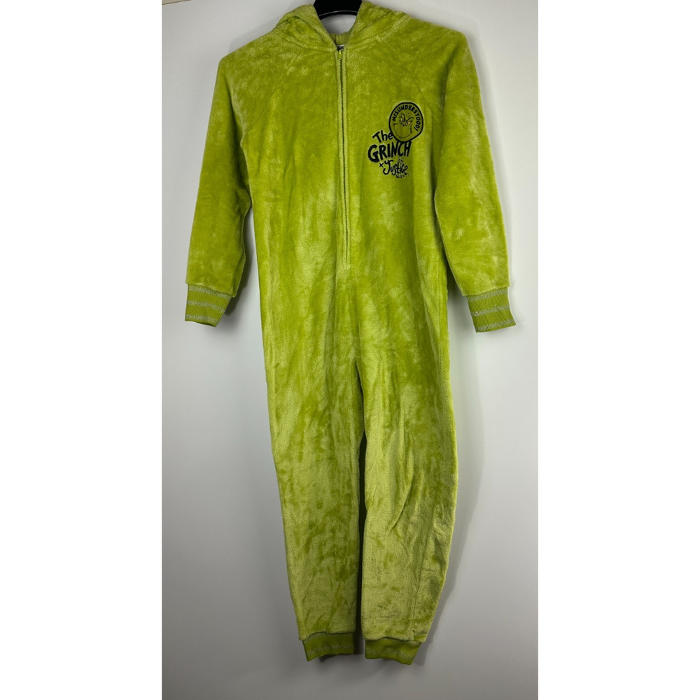 The Grinch x Justice One Piece Pajamas PJ Size 12-14 Girls Christmas Costume Kid - Picture 16 of 16